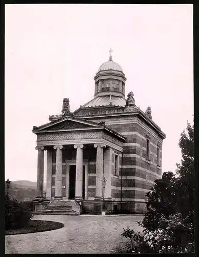 Fotografie Gustav Salzer, Baden-Baden, Ansicht Baden-Baden, Rumänisch Orthodoxe Kirche, Grossformat 20 x 26cm