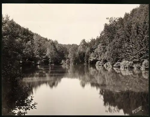 Fotografie Gustav Salzer, Baden-Baden, Ansicht Baden-Baden, Waldsee, Grossformat 27 x 20cm