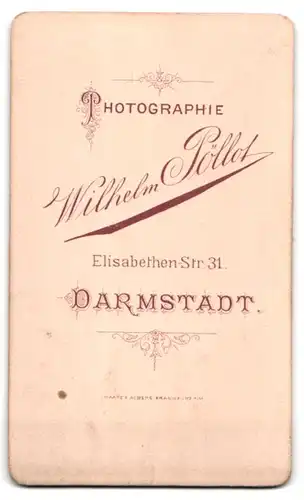 Fotografie Wilhelm Pöllot, Darmstadt, Elisabeth-Str. 31, Heranwachsende Schönheit mit prunkvollen Ohrringen