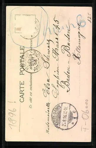 Lithographie Nice, Promenade du Midi