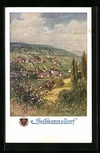 AK Deutscher Schulverein Nr. 795: Halmannsdorf, Teilansicht mit Umgebung