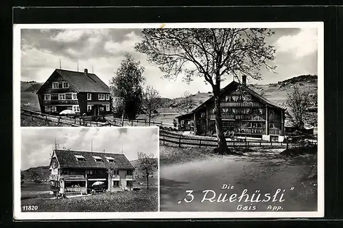 AK Gais, Die 3 Ruehüsli, Gasthaus