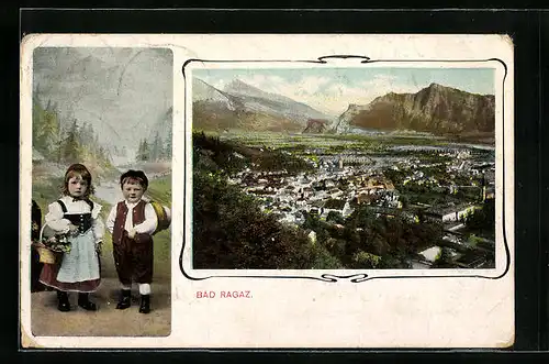 AK Bad Ragaz, Ortsansicht aus der Vogelschau