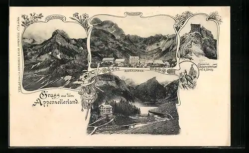 AK Appenzell, Altmann, Meglisalp, Meteorol. Observatorium auf d. Säntis, Seealpsee