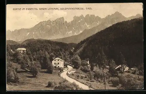 AK Latemar, Partie im Eggental, Dolomitenstrasse