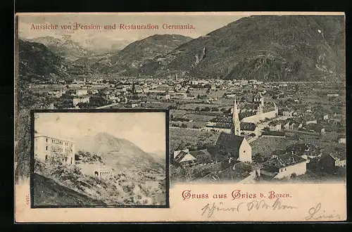 AK Bozen-Gries, Pension u. Restaurant Germania, Panorama