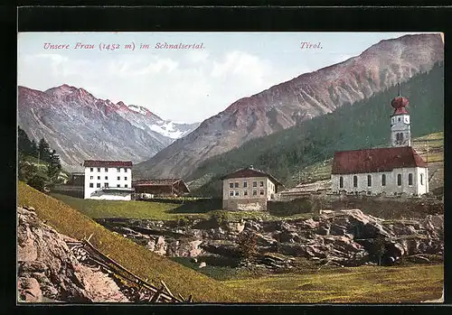 AK Unsere Frau im Schnalsertal, Ortspartie mit Kirche