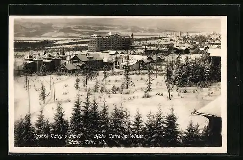 AK Neu Schmecks /Hohe Tatra, Panorama im Winter