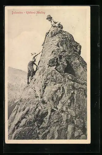 AK Dolomiten, Kletterei-Abstieg, Bergsteigen