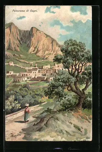 Künstler-AK Capri, Panorama