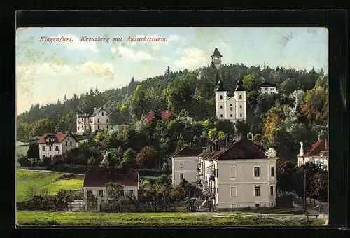 AK Klagenfurt, Kreuzberg mit Aussichtsturm