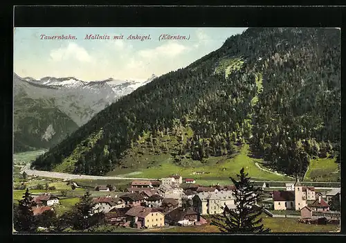 AK Mallnitz, Ortsansicht mit Ankogel