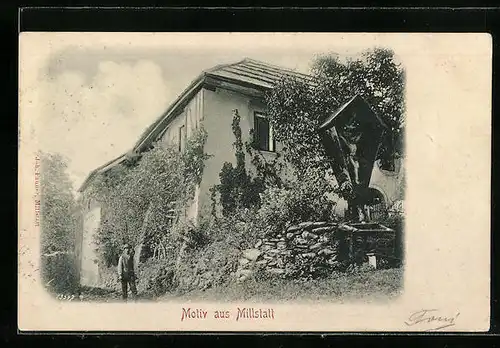 AK Millstatt, Ortsansicht mit Wegeskreuz