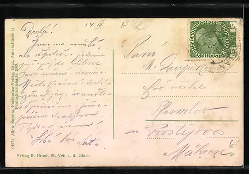 AK St. Veit a. d. Glan, Ortsansicht mit Kirche