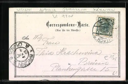 AK Villach, Strassenpartie am Hauptplatz