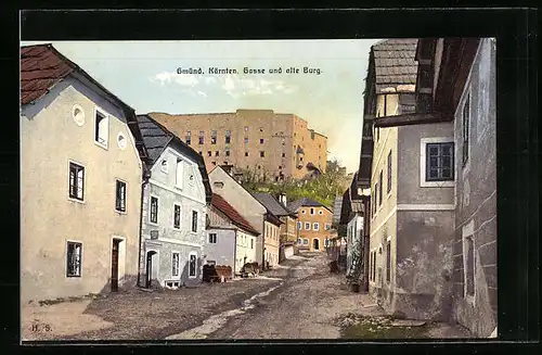 AK Gmünd, Gasse und alte Burg