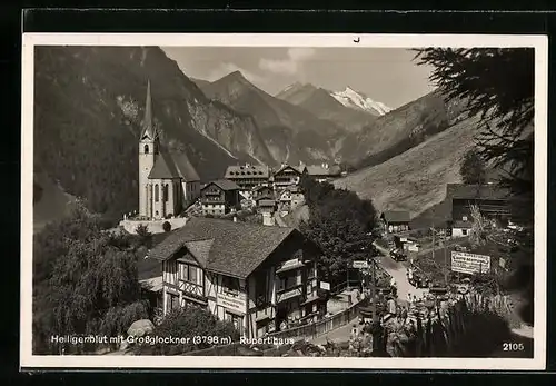 AK Heiligenblut, Ortsansicht mit Rupertihaus und Grossglockner