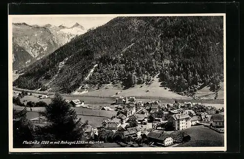 AK Mallnitz, Ortsansicht mit Bahnhof und Ankogel