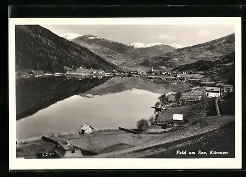 AK Feld am See, Partie am See mit Blick zum Dorf