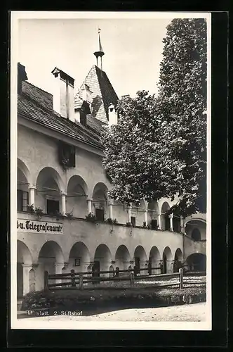 AK Millstatt, Stiftshof mit Post- und Telegrafenamt
