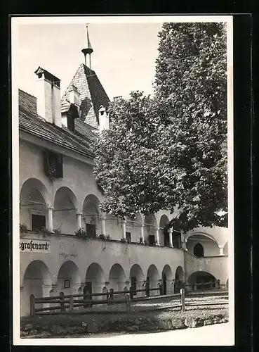 AK Millstatt, Stiftshof mit Post- und Telegrafenamt