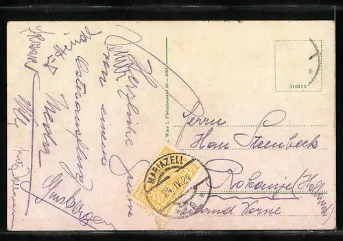 AK Mariazell, Partie am Erlafsee mit Blick nach Mariazell