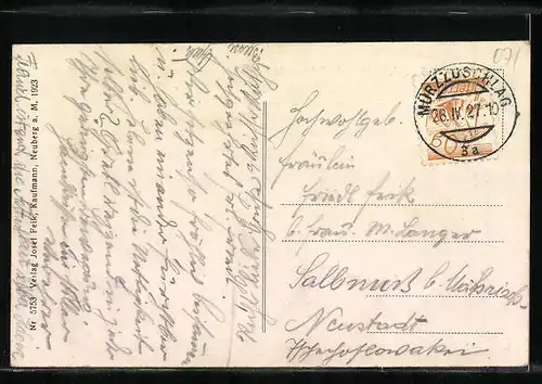 AK Neuberg a. d. Mürz, Ortspartie mit Schneealpe