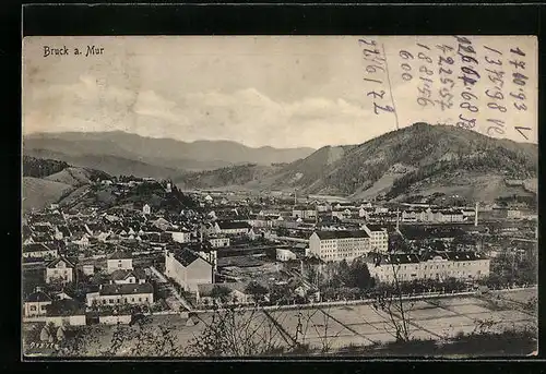 AK Bruck a. Mur, Ortsansicht aus der Vogelschau