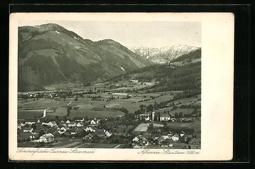 AK Turnau, Ortsansicht mit Kirche aus der Vogelschau