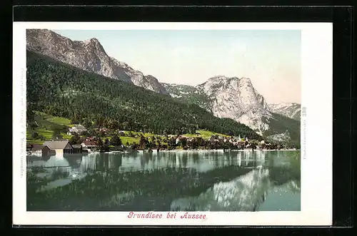 AK Grundlsee bei Aussee, Motiv vom See