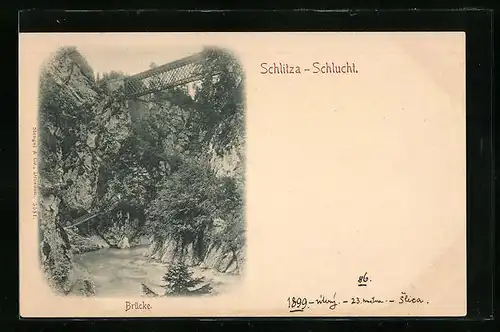AK Schlitza, Brücke über der Schlucht