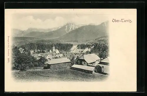 AK Ober-Tarvis, Totalansicht mit Landschaftspanorama