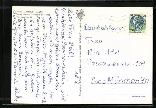 AK Pozza di Fassa, Hotel Materdei Dasse'