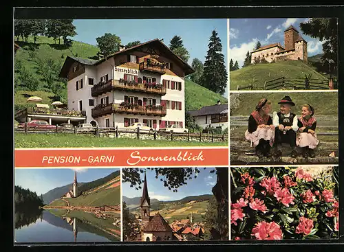 AK Sarnthein, Pesnion-Garni Sonnenblick, Ortspanorama