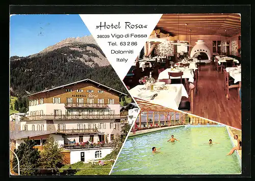 AK Vigo di Fassa, Hotel Rosa, Gebirgspanorama
