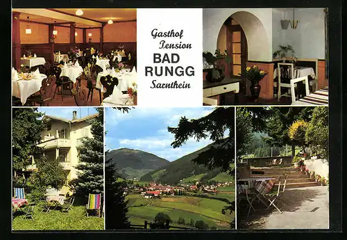 AK Sarnthein, Gasthof Bad Rungg, Ortspanorama