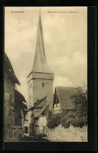 AK Duderstadt, Westerturm und alte Stadtmauer