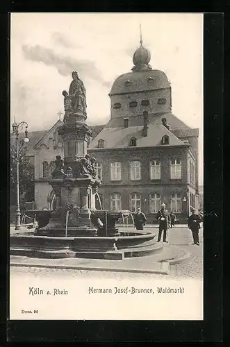 AK Köln a. Rh., Hermann Josef-Brunnen auf dem Waidmarkt