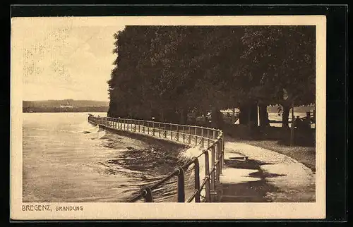 AK Bregenz, Brandung am Bodensee-Ufer