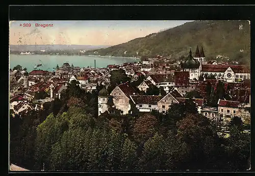 AK Bregenz, Panorama mit Bodensee
