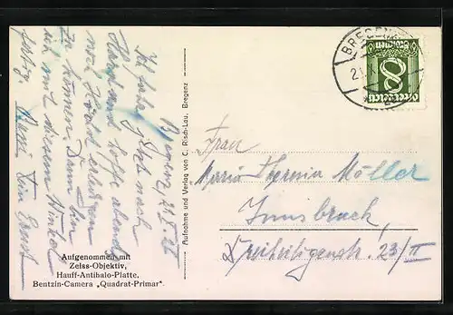 AK Bregenz, Winterlandschaft mit Berghütte auf dem Pfänder