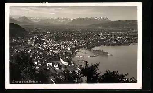 AK Bregenz, Gesamtansicht mit Bodensee