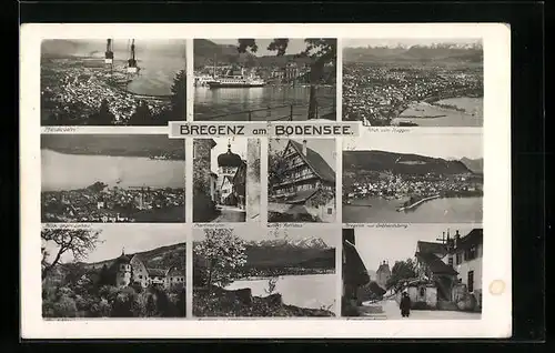 AK Bregenz, Pfänderbahn, Schloss, Martinsturm, Altes Rathaus