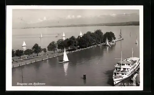 AK Bregenz, Hafen und Bodenseedampfer