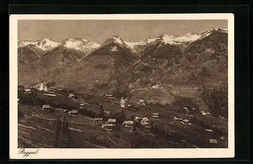 AK Raggal, Gesamtansicht mit Gebirgswand