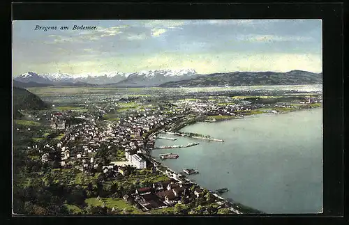 AK Bregenz, Totale mit Bodensee