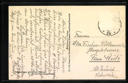 AK Bregenz, Luftbild von Stadt und Bodensee