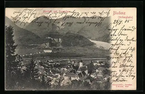 AK Bludenz, Gesamtansicht mit Montigel und Scesaplana
