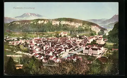 AK Feldkirch, Totale vom Berg aus gesehen