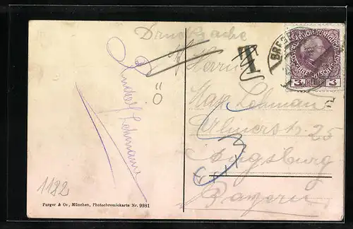 AK Schoppernau, Panorama mit Gebirgswand